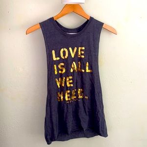 Grey Flowy Tank ~spiritual gangster~ size small